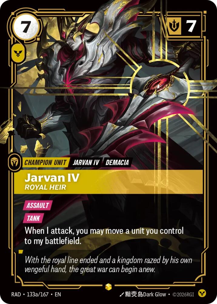 Jarvan IV Royal Heir Alternate Art 133a/167 (Radiance)  - Foil