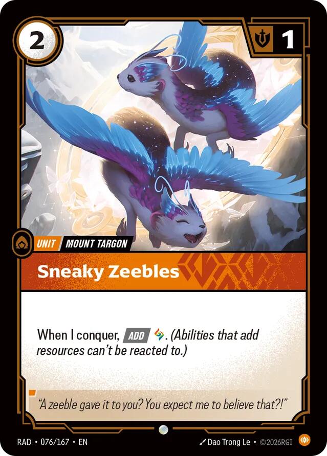 Sneaky Zeebles 076/167 (Radiance)  - Foil