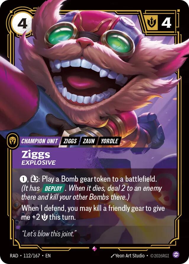 Ziggs - Explosive 112/167 (Radiance)  - Foil