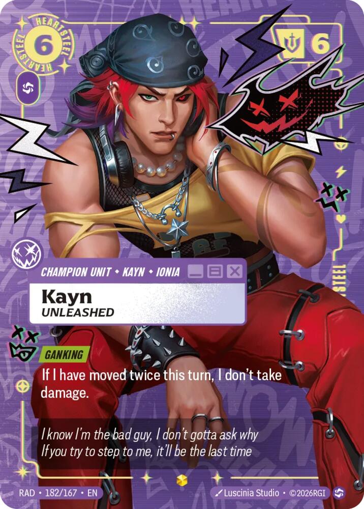 Kayn Unleashed Heartsteel Overnumbered 182/167 (Radiance)  - Foil