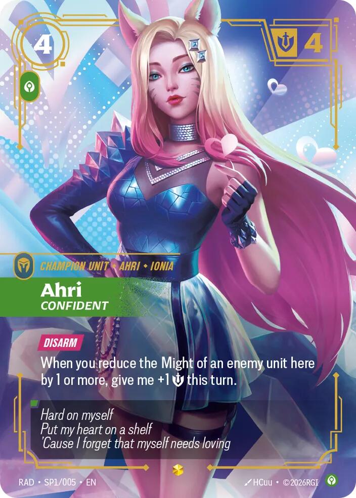 Ahri Confident K DA Special Art Card SP1/005 (Radiance)  - Foil
