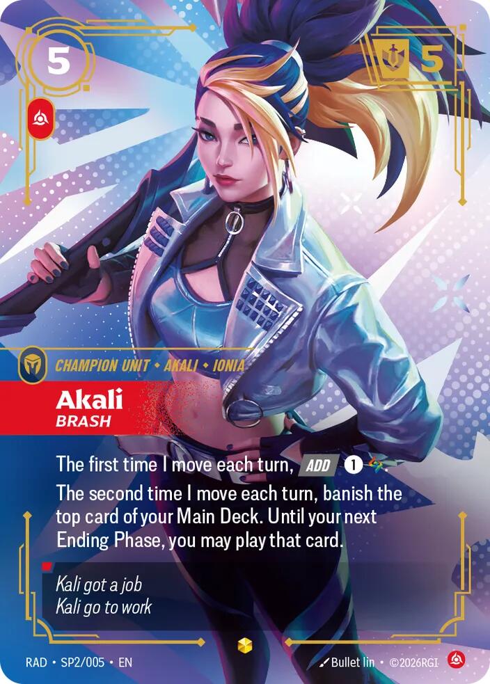 Akali Brash K DA Special Art Card SP2/005 (Radiance)  - Foil