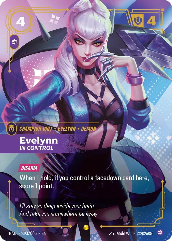 Evelynn In Control K DA Special Art Card SP3/005 (Radiance)  - Foil