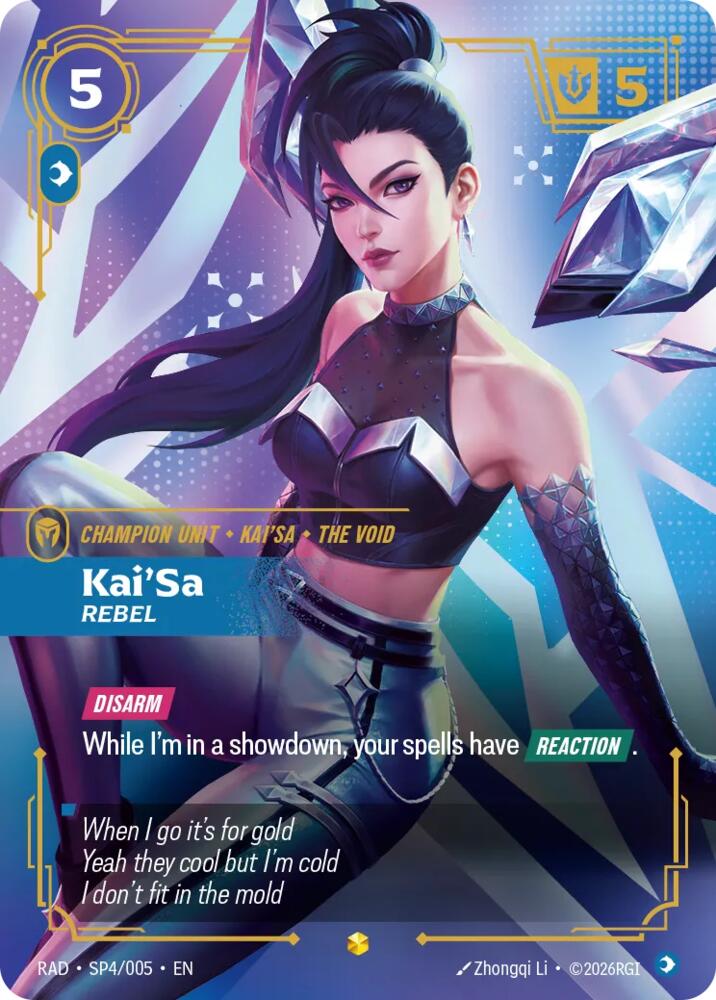KaiSa Rebel K DA Special Art Card SP4/005 (Radiance)  - Foil