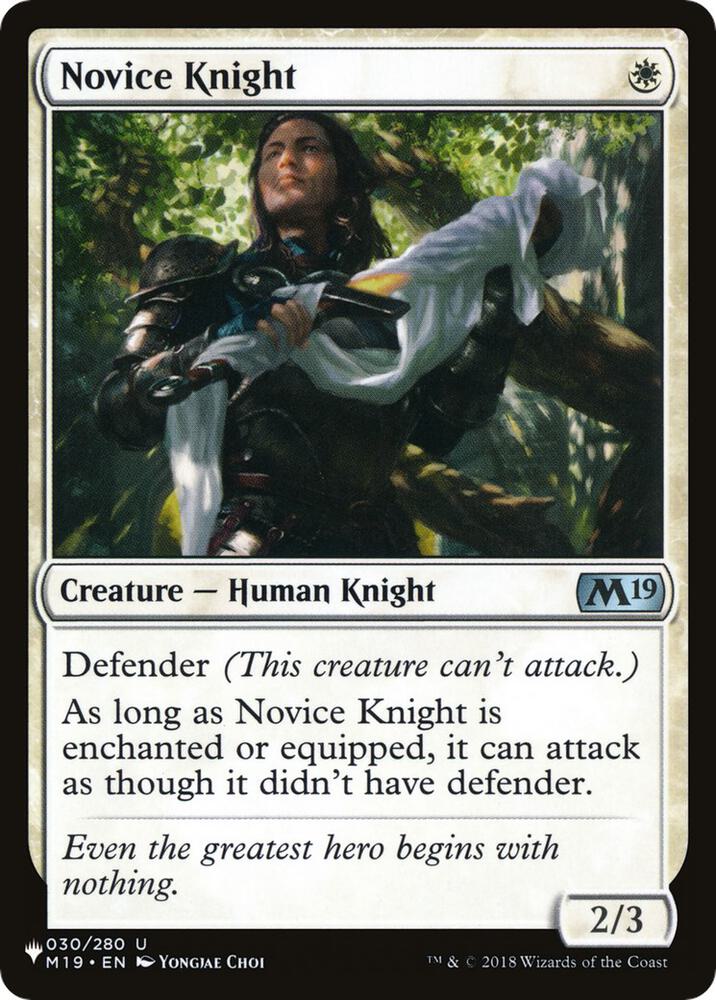 Novice Knight M19-30/5075 (The List Reprints) 