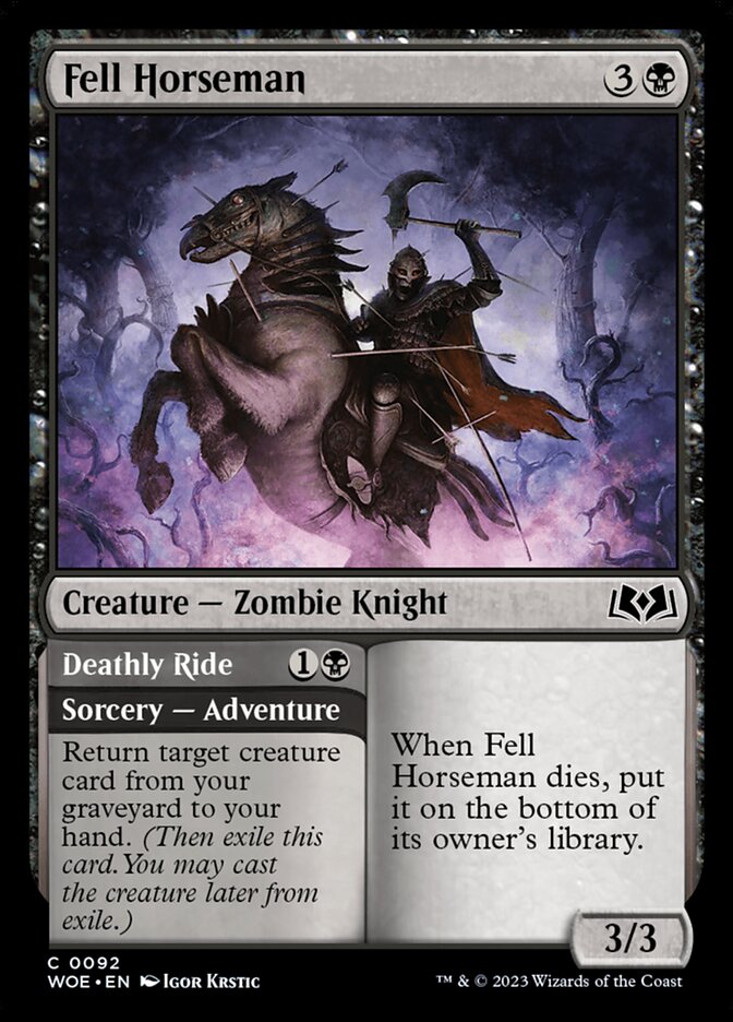 Fell Horseman // Deathly Ride 92/276 (Wilds of Eldraine)  - Foil