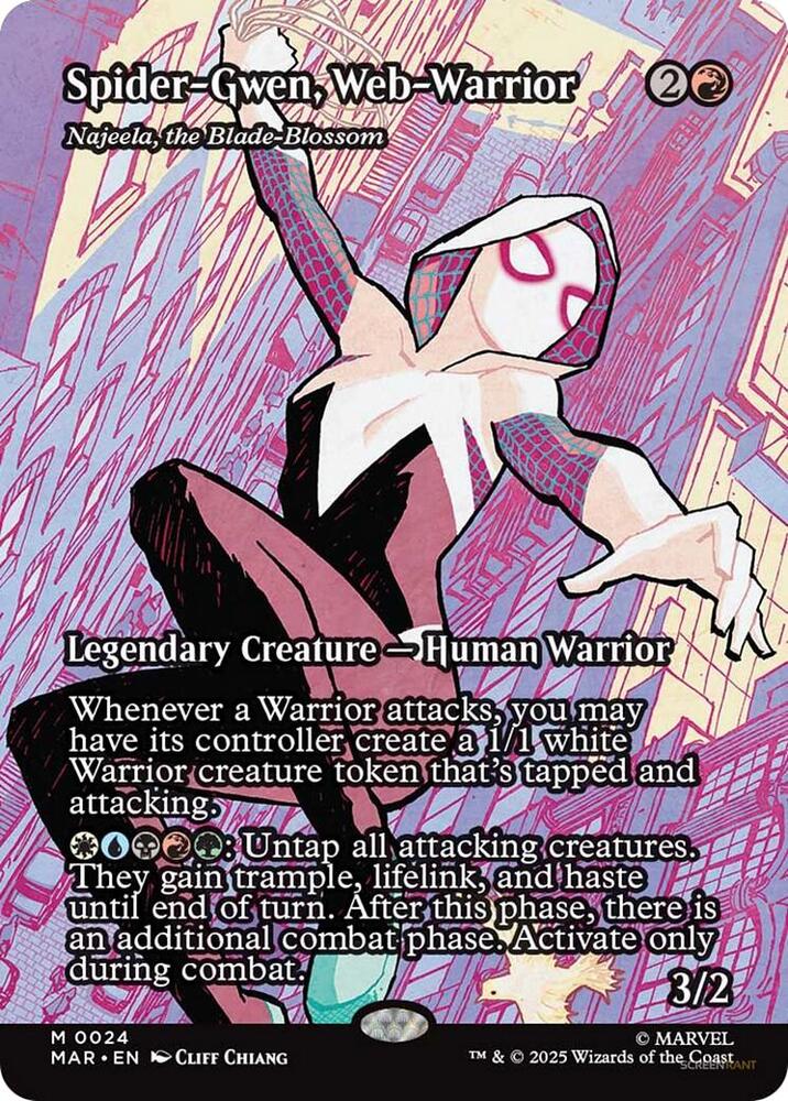 Spider-Gwen, Web Warrior - Najeela, the Blade Blossom 24 (Marvel Universe Eternal-Legal)  - Borderless Foil