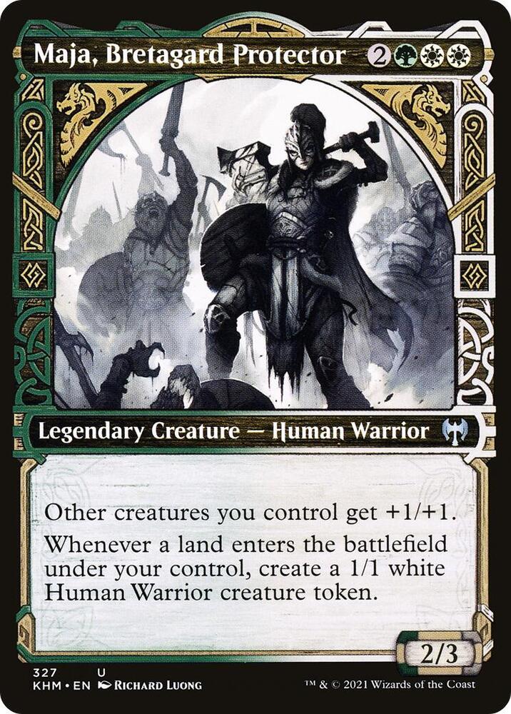 Maja, Bretagard Protector 327/285 (Kaldheim)  - Showcase Foil
