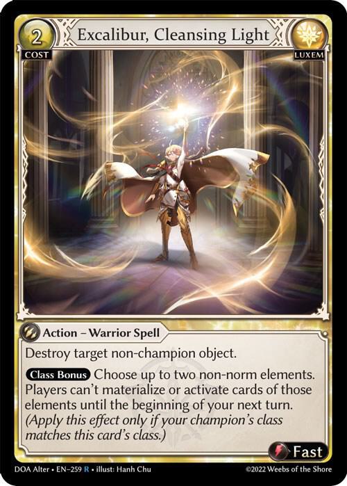 Excalibur, Cleansing Light 259 (Dawn of Ashes Alter Edition) 