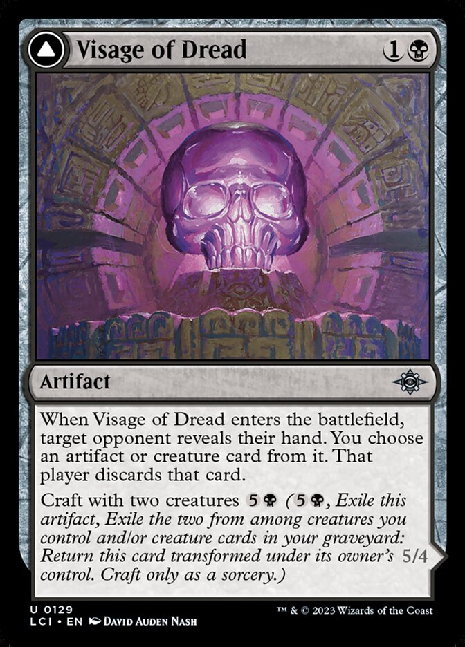 Visage of Dread // Dread Osseosaur 129 (The Lost Caverns of Ixalan) 