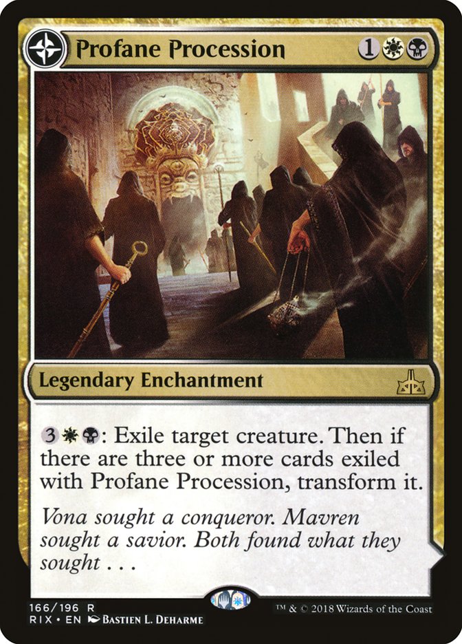 Profane Procession // Tomb of the Dusk Rose 166 (Rivals of Ixalan)  - Foil