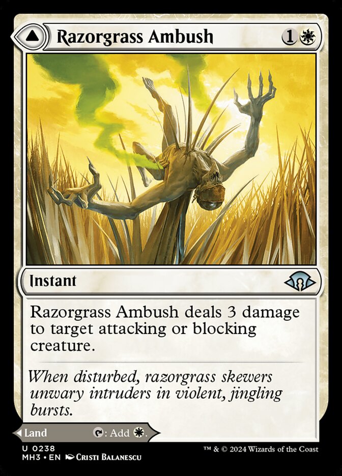 Razorgrass Ambush // Razorgrass Field 238/319 (Modern Horizons 3)  - Foil