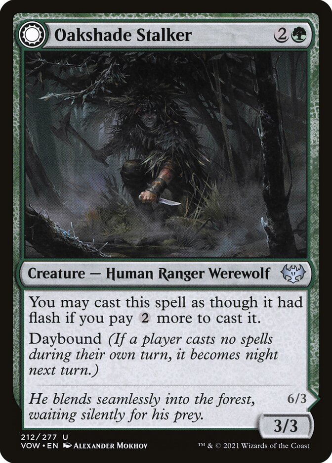 Oakshade Stalker // Moonlit Ambusher 212/277 (Innistrad: Crimson Vow)  - Foil
