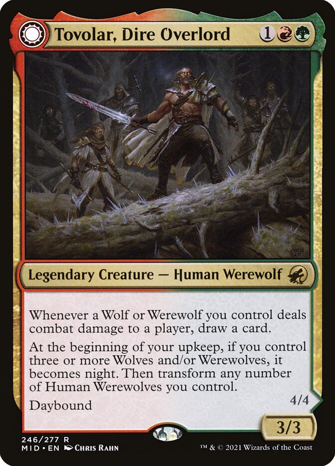 Tovolar, Dire Overlord // Tovolar, the Midnight Scourge 246 (Innistrad: Midnight Hunt) 