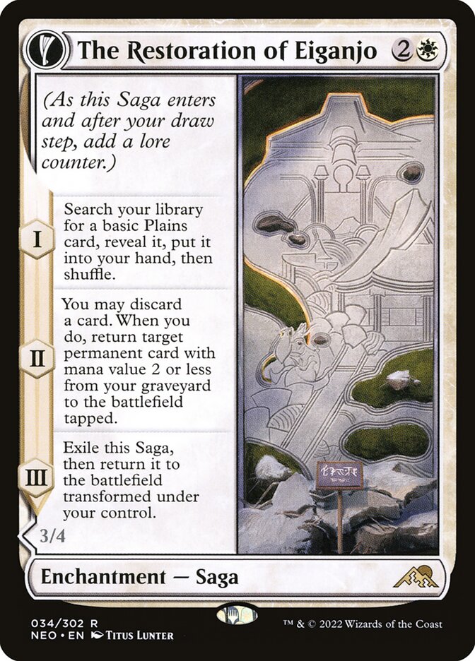 The Restoration of Eiganjo // Architect of Restoration 34/302 (Kamigawa: Neon Dynasty)  - Foil