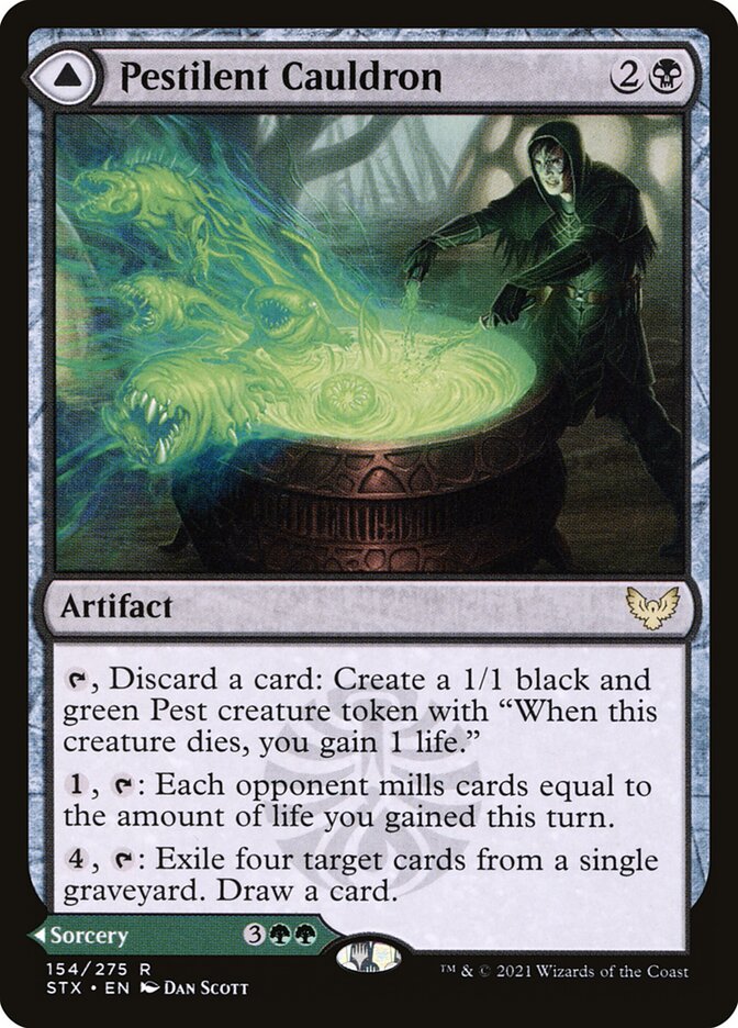 Pestilent Cauldron // Restorative Burst 154 (Strixhaven: School of Mages) 
