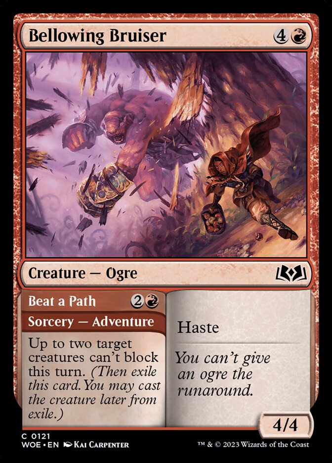 Bellowing Bruiser // Beat a Path 121/276 (Wilds of Eldraine)  - Foil