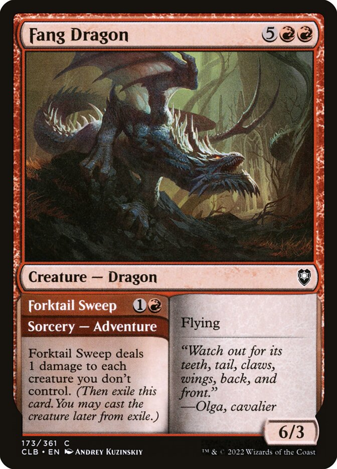 Fang Dragon // Forktail Sweep 173 (Commander Legends: Battle for Baldur's Gate)  - Foil