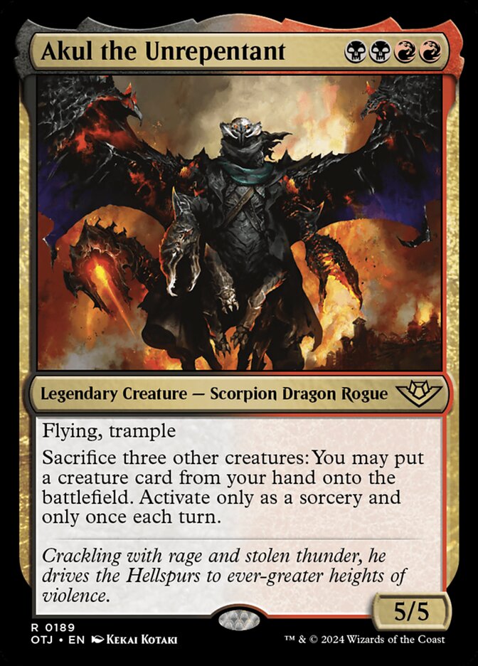 Akul the Unrepentant 189 (Outlaws of Thunder Junction)  - Foil