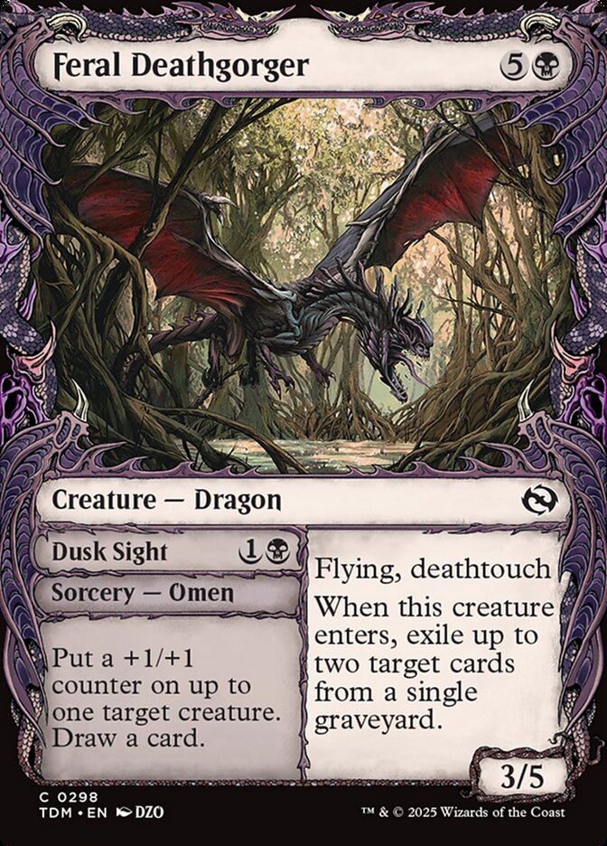 Feral Deathgorger // Dusk Sight 298/291 (Tarkir: Dragonstorm)  - Showcase Foil
