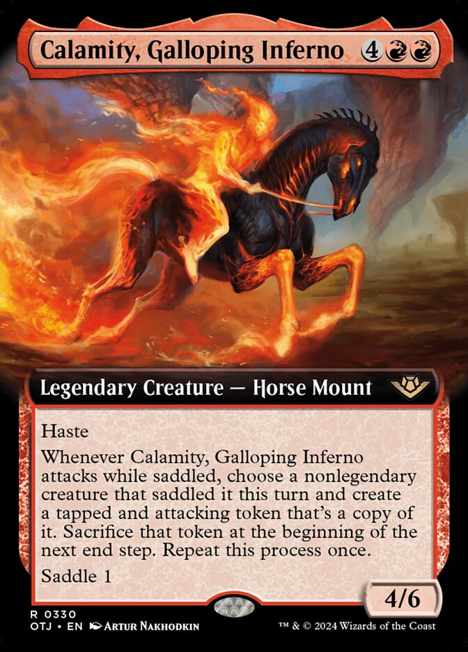 Calamity, Galloping Inferno 330/286 (Outlaws of Thunder Junction)  - Extended Art Foil