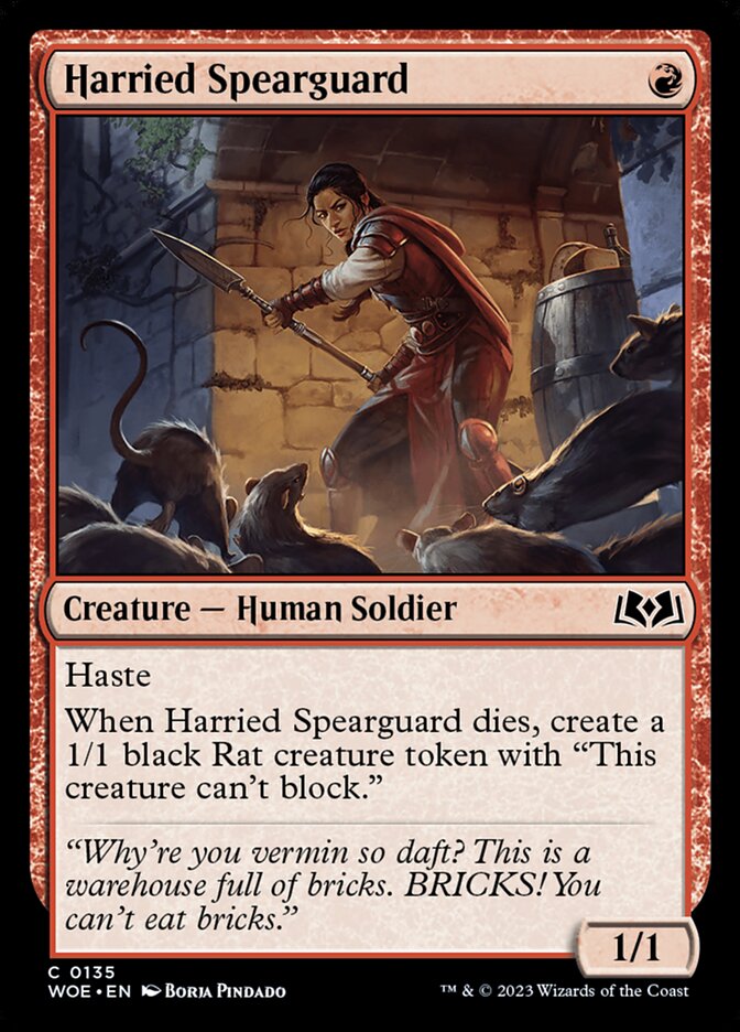 Harried Spearguard 135/276 (Wilds of Eldraine)  - Foil