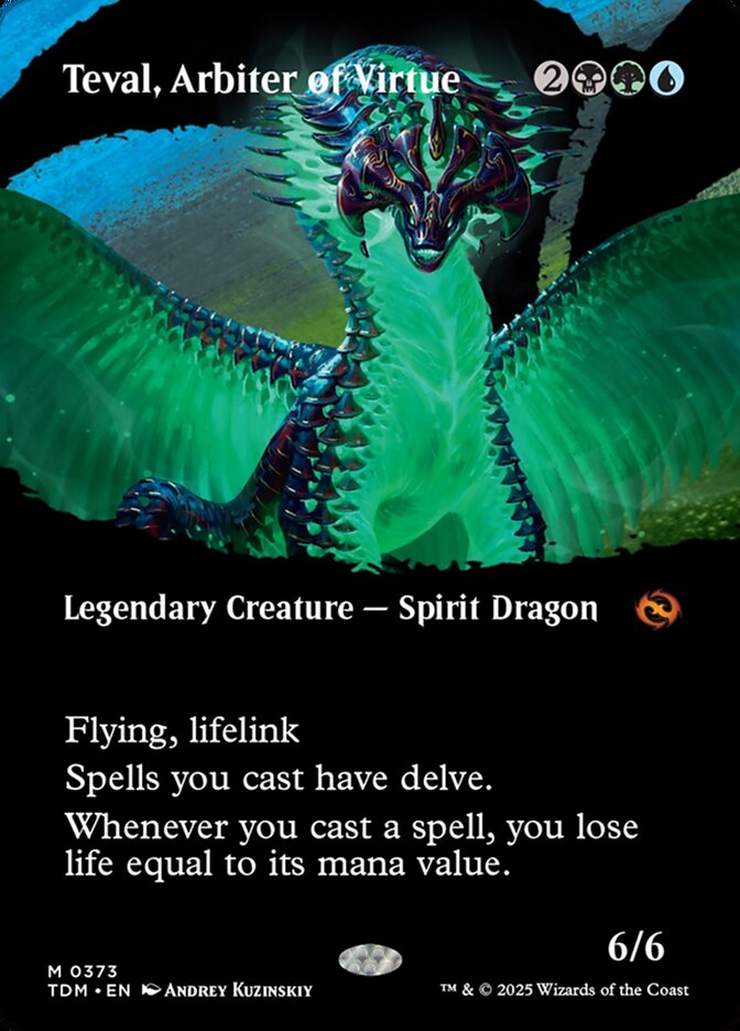 Teval, Arbiter of Virtue 373 (Tarkir: Dragonstorm)  - Borderless Foil
