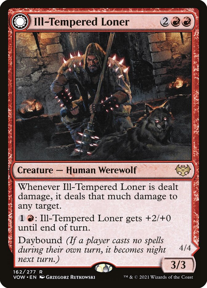 Ill-Tempered Loner // Howlpack Avenger 162 (Innistrad: Crimson Vow) 