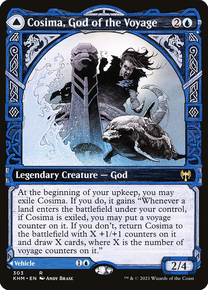 Cosima, God of the Voyage // The Omenkeel 303 (Kaldheim)  - Showcase
