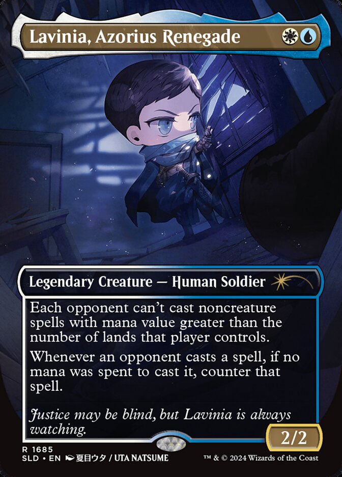 Lavinia, Azorius Renegade 1685 (Secret Lair Drop Series)  - Borderless Rainbow Foil
