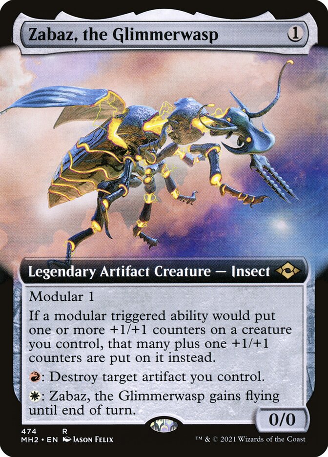 Zabaz the Glimmerwasp Extended Art 474 (Modern Horizons 2) 