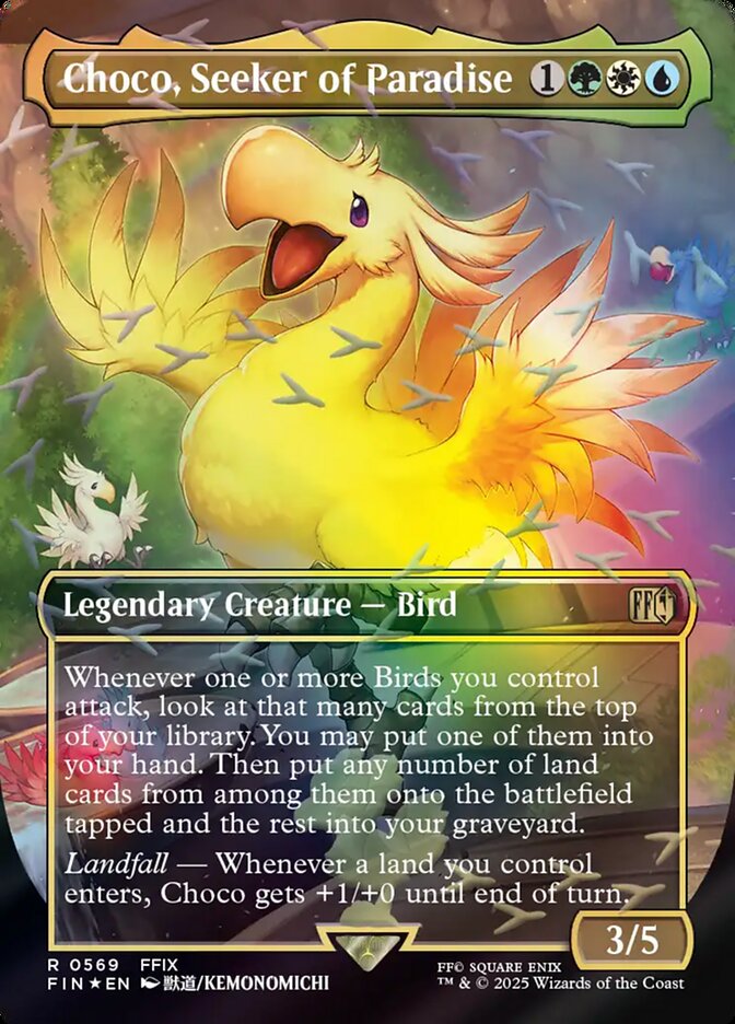 Choco, Seeker of Paradise  569/309 (FINAL FANTASY)  - Borderless Chocobo Track Foil