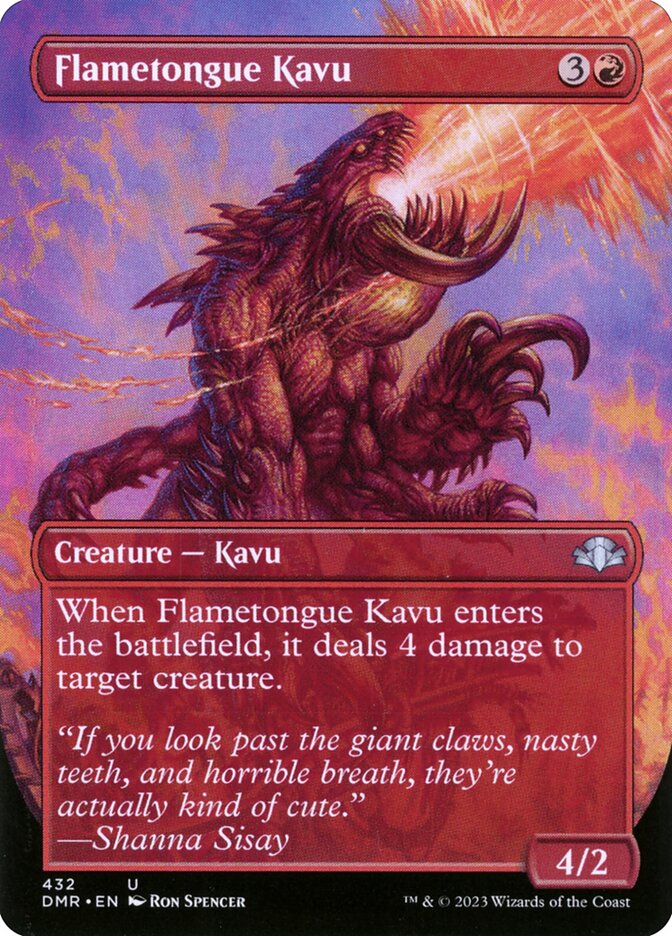 Flametongue Kavu 432/261 (Dominaria Remastered)  - Borderless