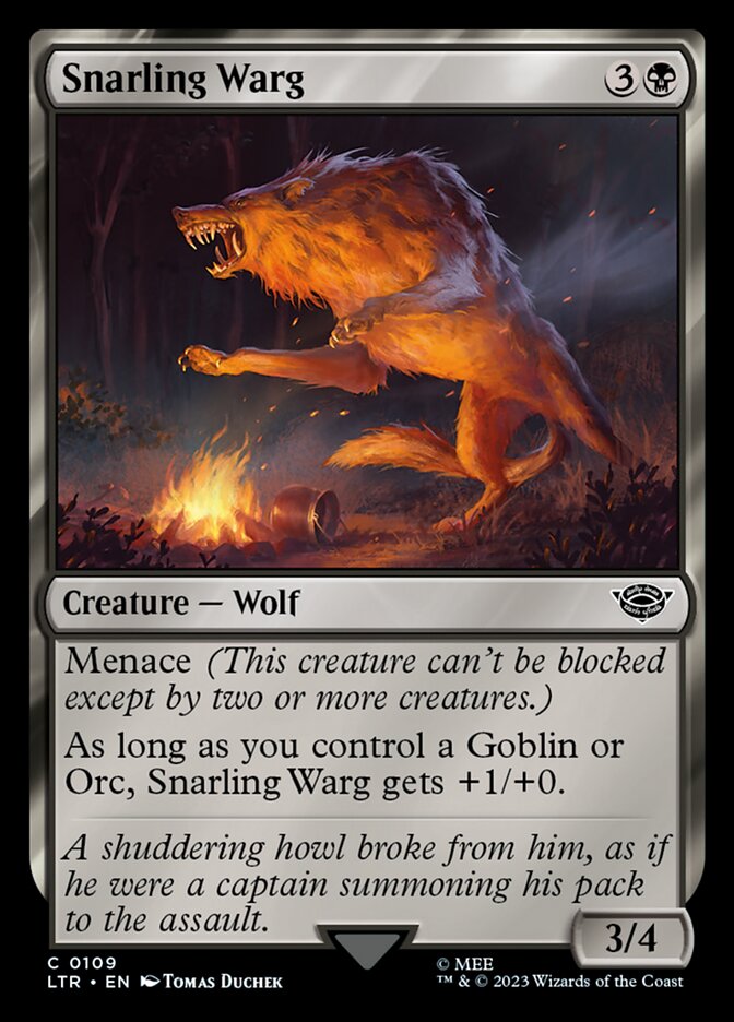Snarling Warg 109/281 (Universes Beyond: The Lord of the Rings: Tales of Middle-earth) 