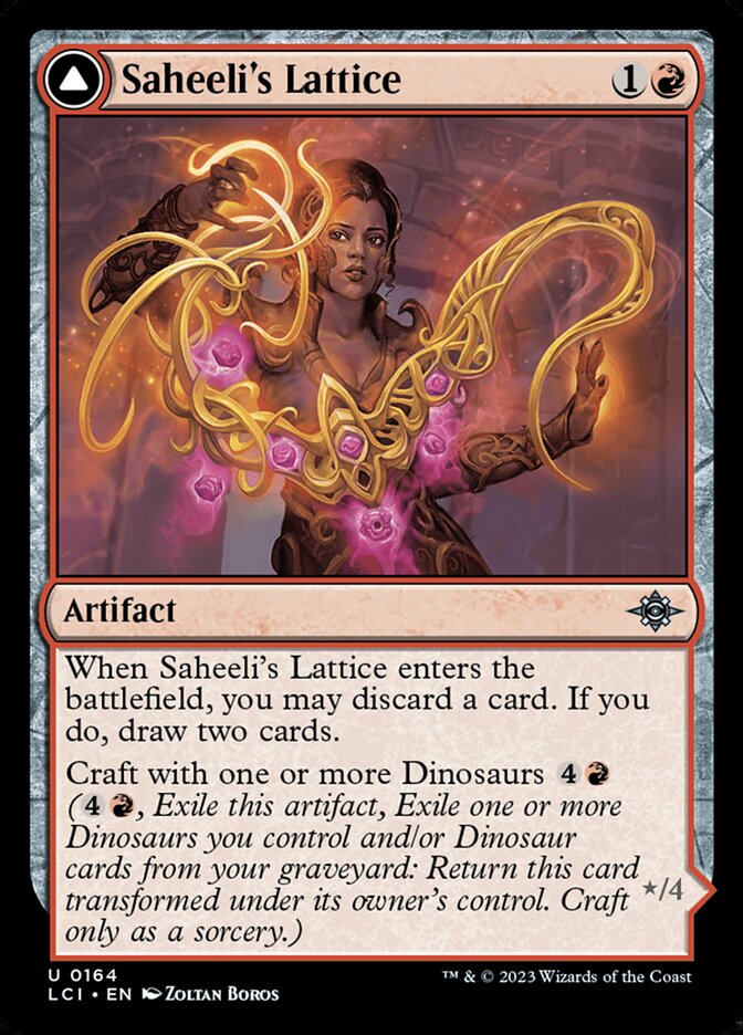 Saheeli's Lattice // Mastercraft Raptor 164/291 (The Lost Caverns of Ixalan) 