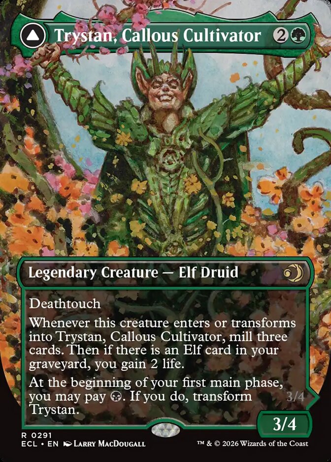 Trystan, Callous Cultivator // Trystan, Penitent Culler (Lorwyn Eclipsed) 