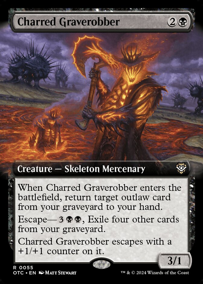 Charred Graverobber 55/342 (Commander: Outlaws of Thunder Junction)  - Extended Art