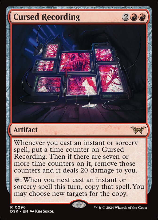 Cursed Recording (Lurking Evil) 296/286 (Duskmourn: House of Horror)  - Foil