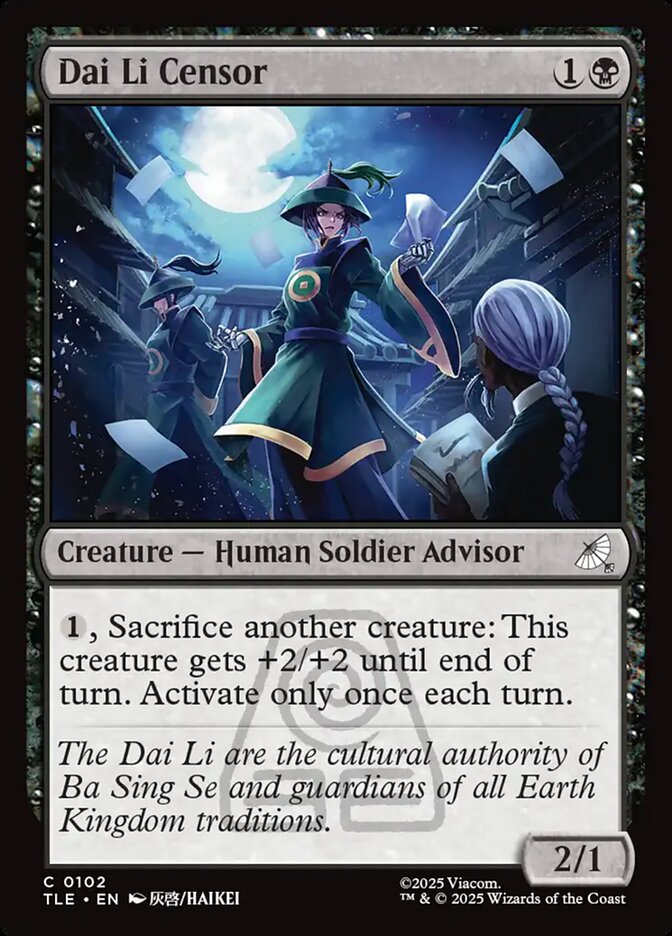 Dai Li Censor 102/317 (Avatar: The Last Airbender: Eternal-Legal)  - Foil