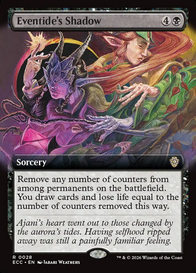 Eventide's Shadow  28/176 (Commander: Lorwyn Eclipsed)  - Extended Art