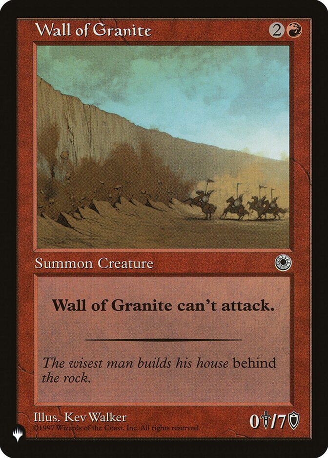 Wall of Granite POR-155/5075 (The List Reprints) 