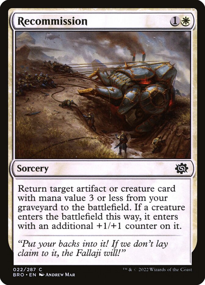 Recommission 22/287 (The Brothers' War) 