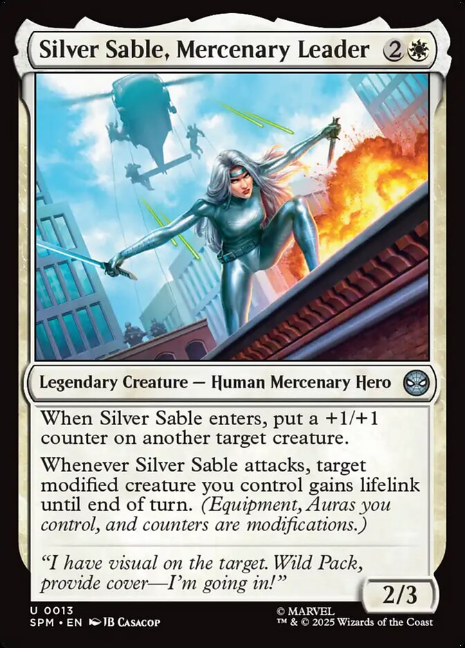 Silver Sable, Mercenary Leader 13/198 (Marvel's Spider-Man)  - Foil