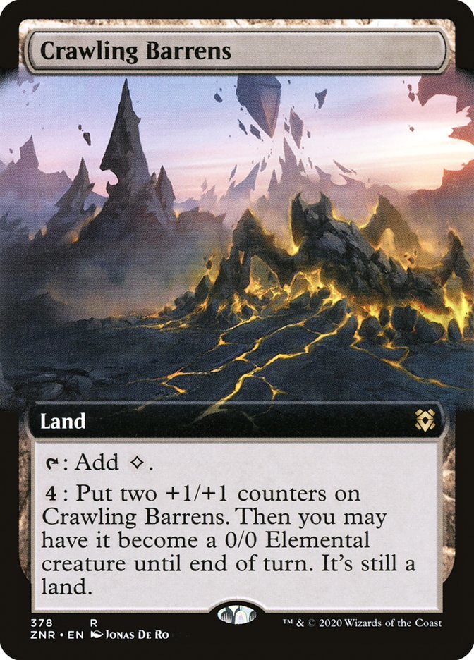 Crawling Barrens 378/280 (Zendikar Rising)  - Extended Art