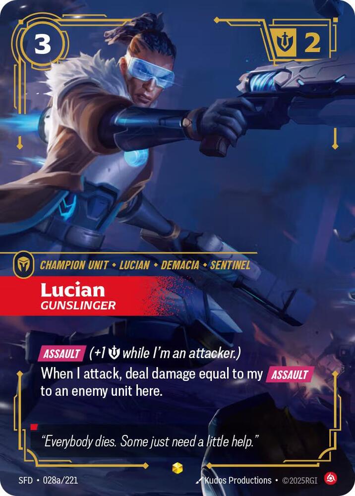 Lucian - Gunslinger 28a/221 (Spiritforged)  - Foil