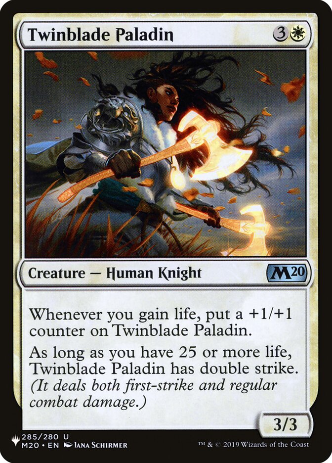 Twinblade Paladin M20-285/5075 (The List Reprints) 