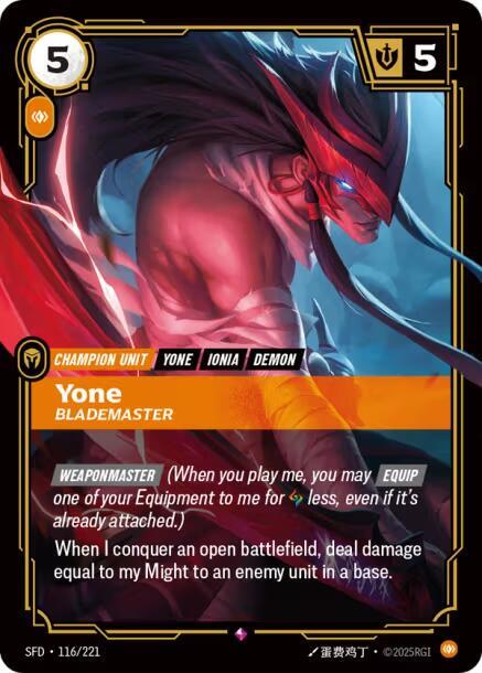 Yone - Blademaster 116/221 (Spiritforged)  - Foil