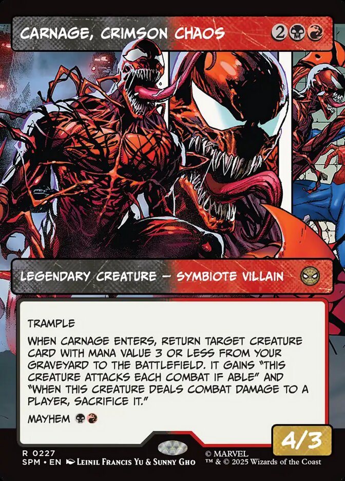 Carnage Crimson Chaos Borderless 227 (Marvel's Spider-Man)  - Showcase Foil