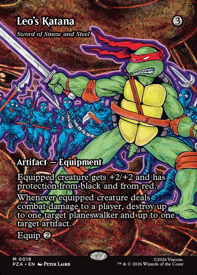 Leo's Katana Sword of Sinew and Steel 18 (Teenage Mutant Ninja Turtles Source Material)  - Borderless Foil