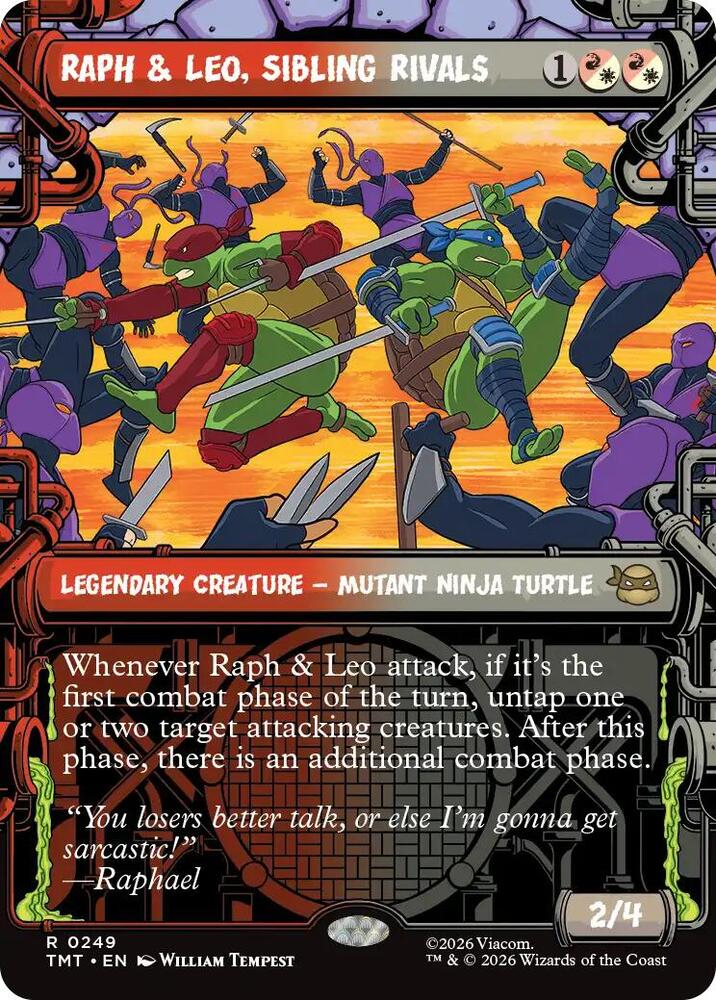 Raph and Leo, Sibling Rivals 249/190 (Teenage Mutant Ninja Turtles)  - Showcase Foil
